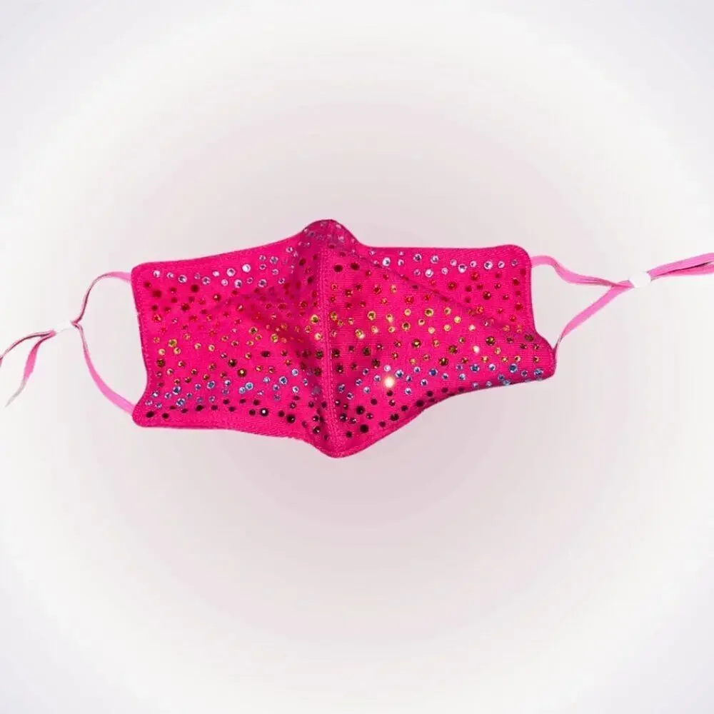 Stephanie Gottlieb pink rainbow rhinestone mask | Sz OS